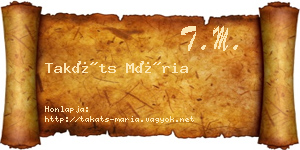Takáts Mária névjegykártya